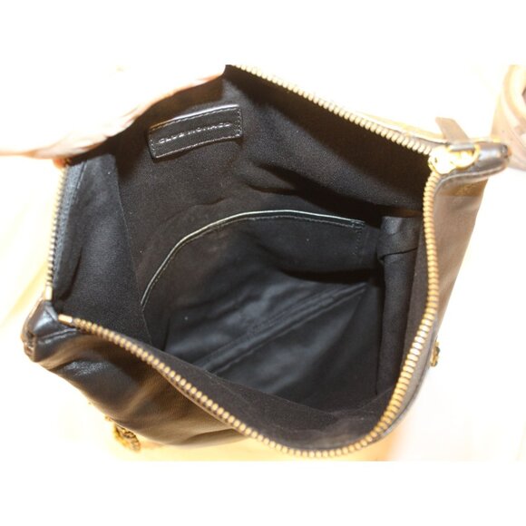 Club Monaco black leather gold faux snake embossed Envelope Clutch Shoulder Bag - Picture 6 of 7